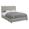 Monarch Specialties Bed, Queen Size, Platform, Bedroom, Frame, Upholstered, Linen Look, Wood Legs, Grey, Transitional I 6020Q - alternate 1